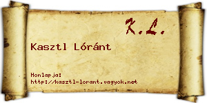 Kasztl Lóránt névjegykártya